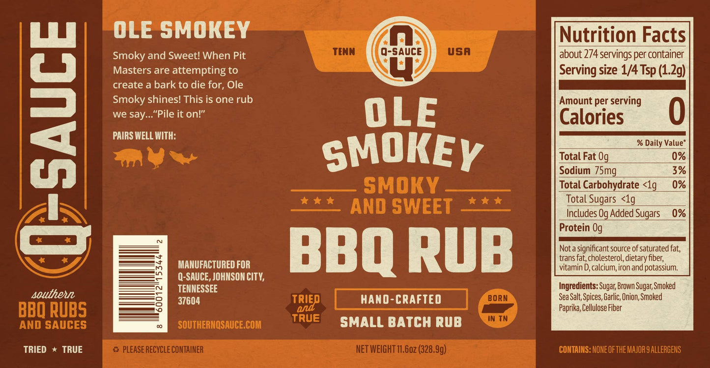 Q Sauce - Ole Smokey BBQ Rub