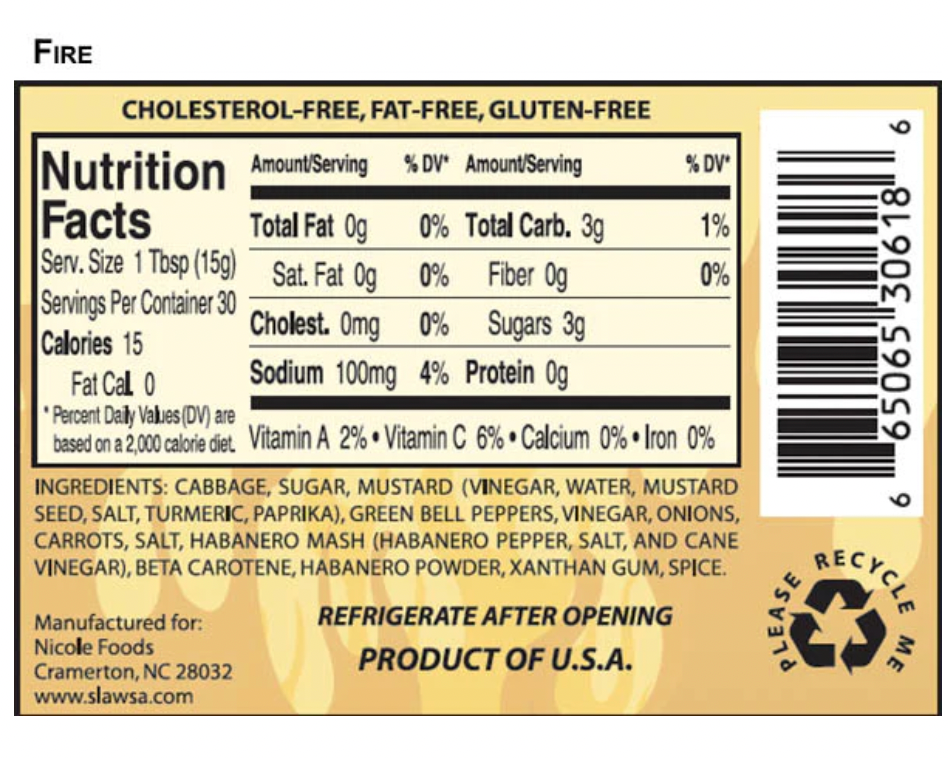 Slawsa - Slawsa Habanero Fire Gourmet Relish, 17.8 oz