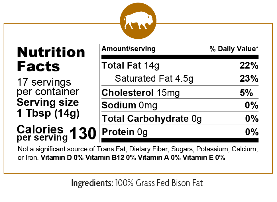 Fatworks - Grass Fed Bison Tallow 7.5 OZ