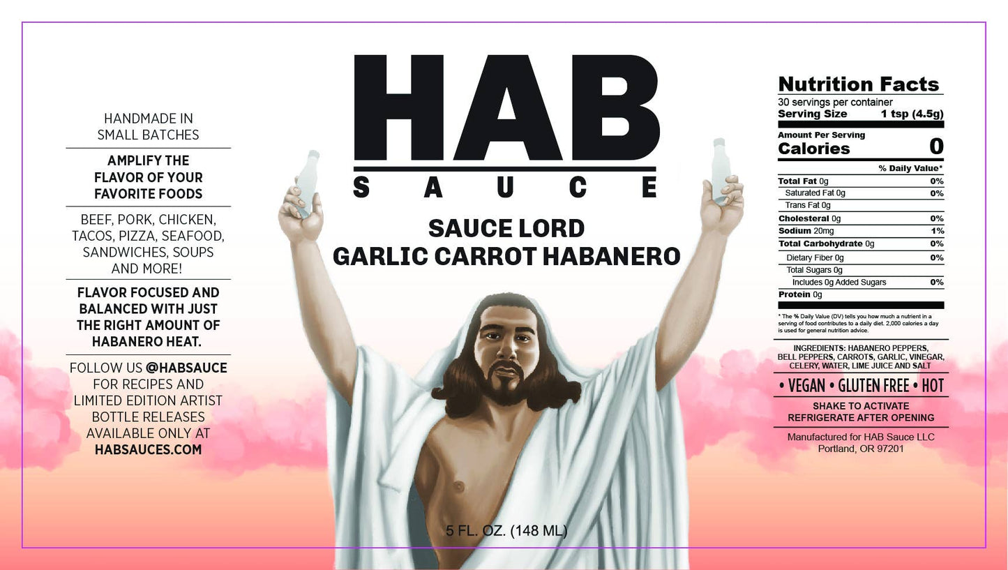 HAB Sauce - Sauce Lord Garlic Carrot Habanero HAB Sauce Hot Sauce