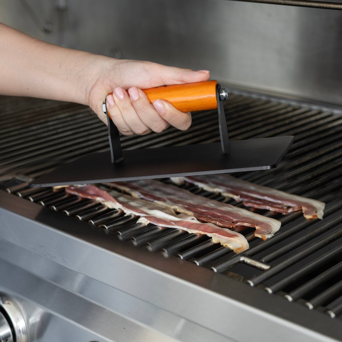 Fox Run Brands - Outset XL Grill Press, With Wood Handle, 8" x 10"