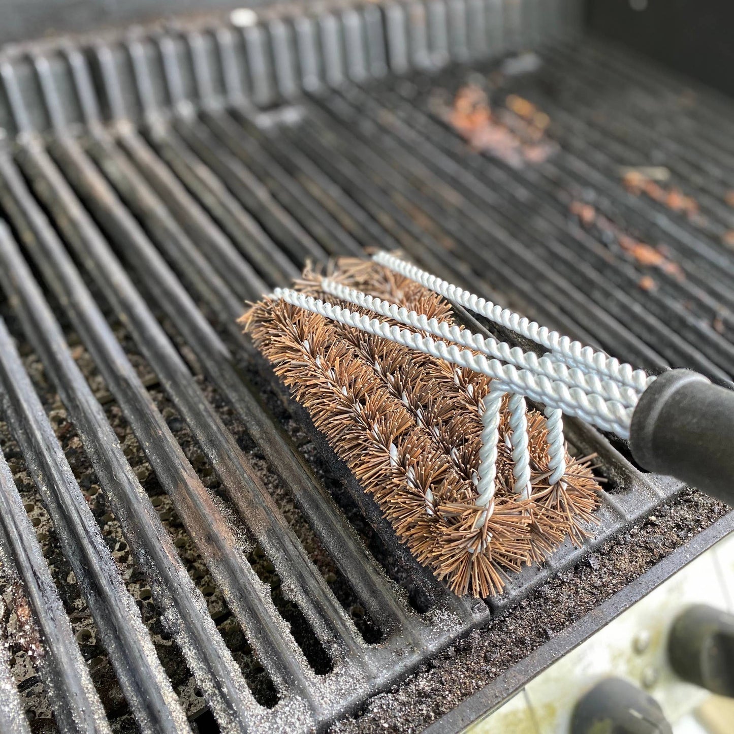 Fox Run Brands - Outset 3-Head Natural Grill Brush with Coconut Bristles