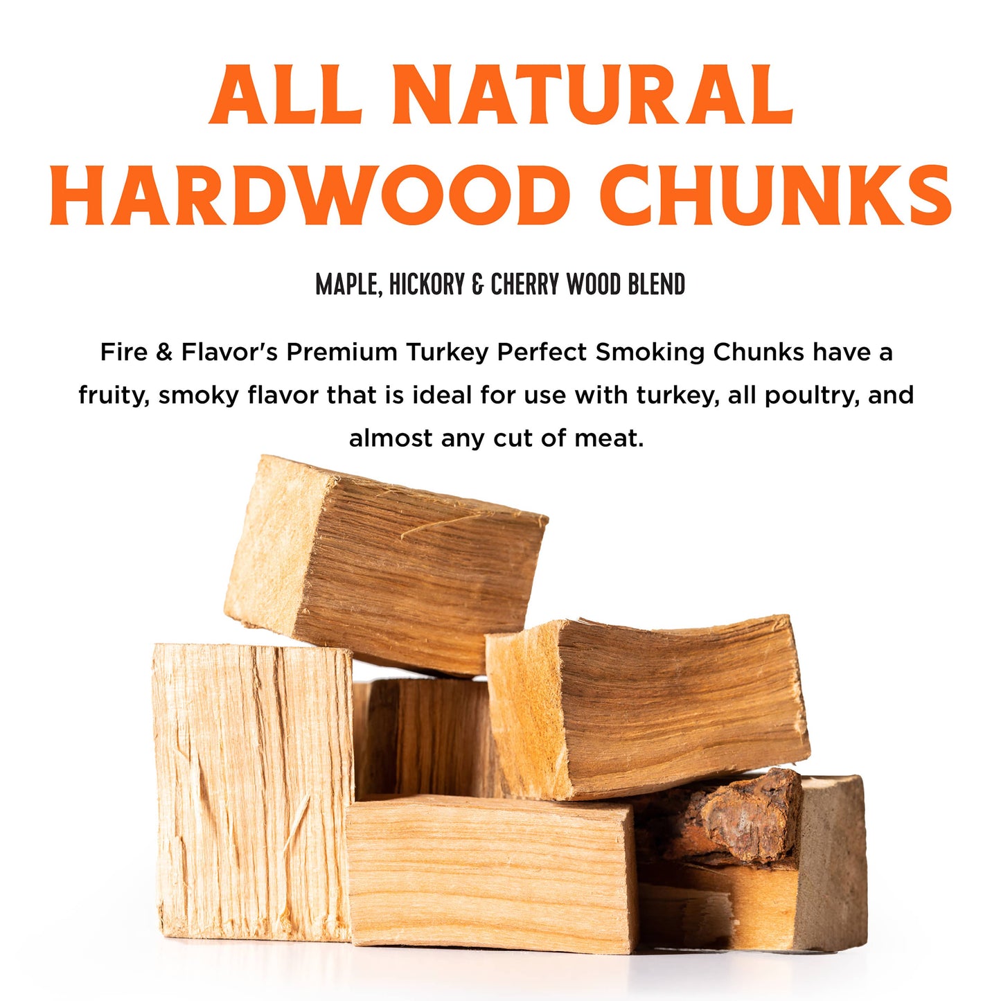 Fire & Flavor - Fire & Flavor Premium Smoking Wood Chunks, 4-Lbs, Cherry