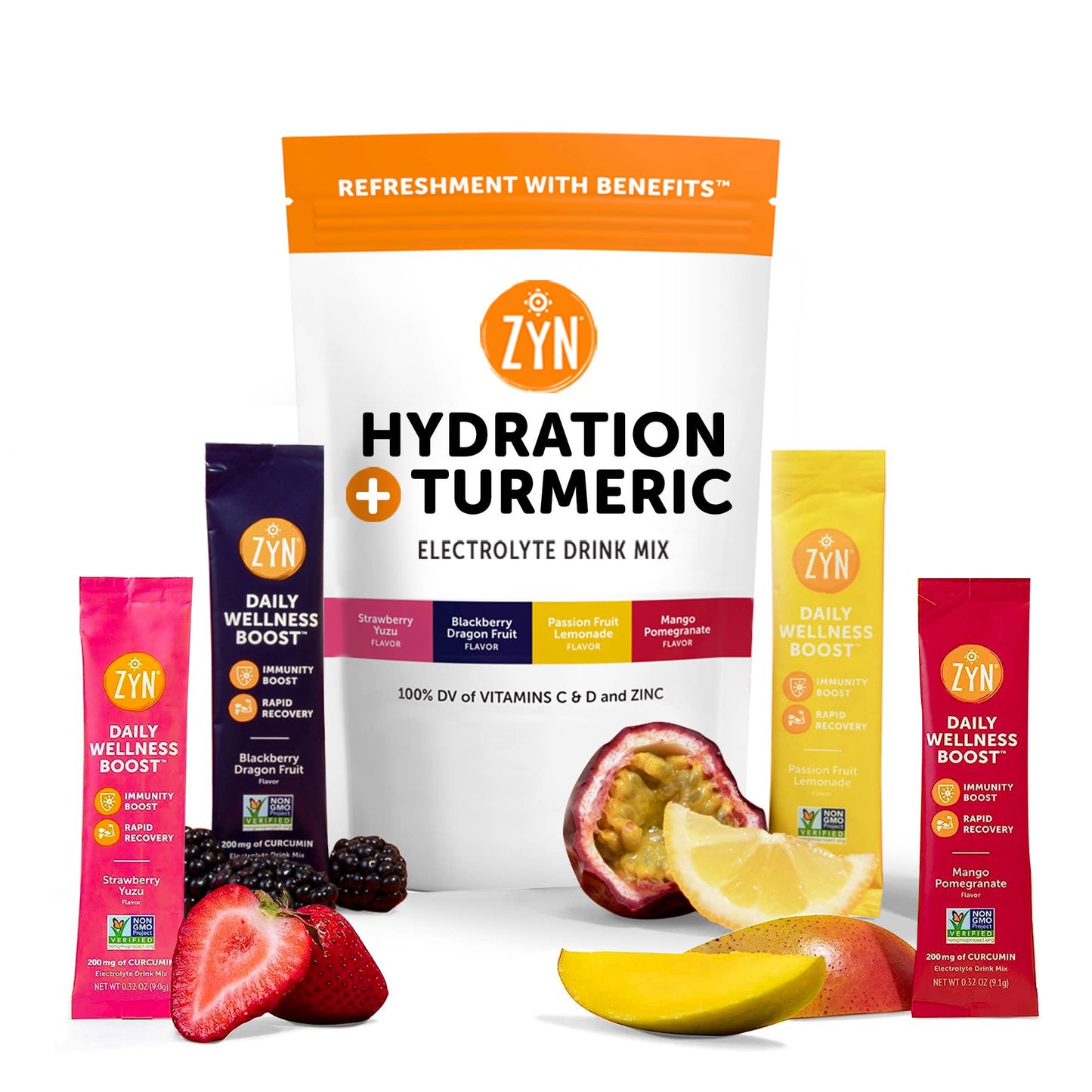 ZYN-Immunity & Recovery - ZYN Turmeric+Electrolyte+Immune Support (Variety, 8 Pack)