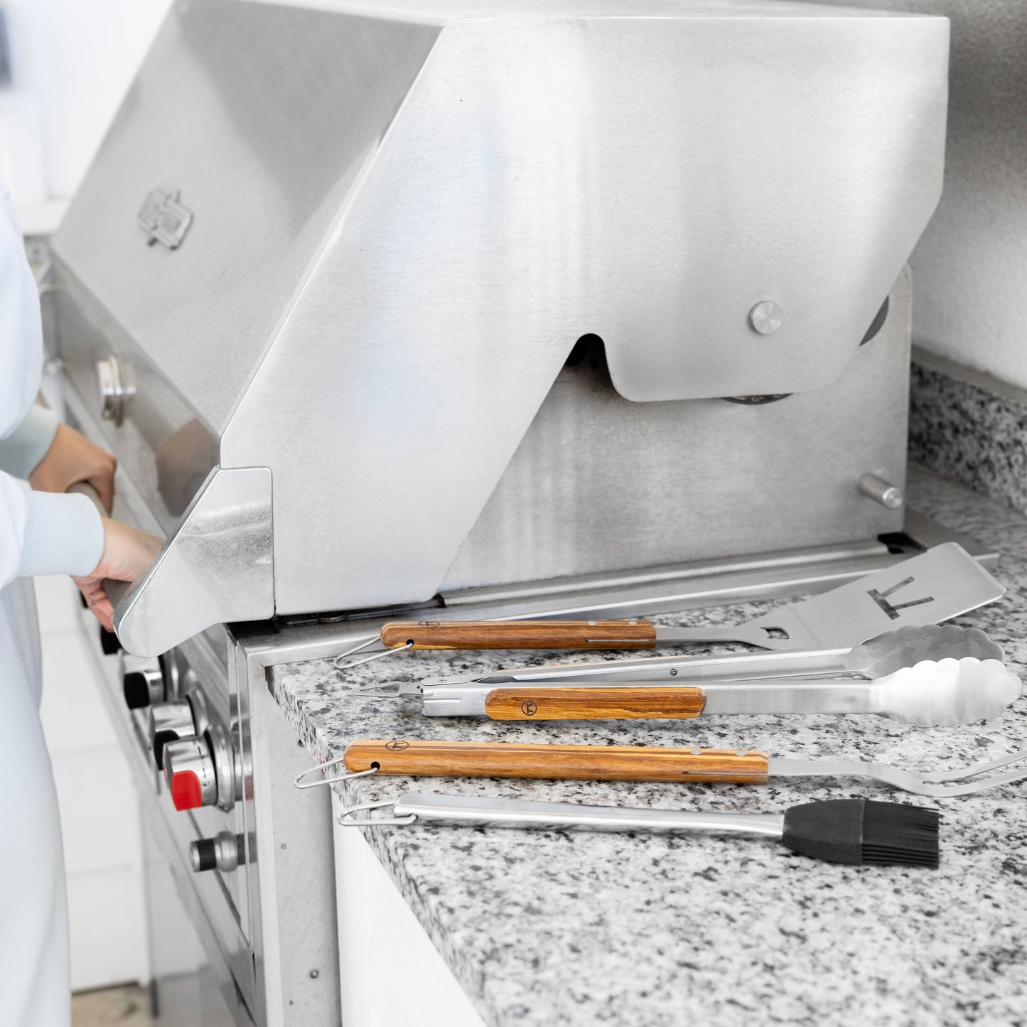 Fox Run Brands - Outset Grande Stainless Steel Grill Tool Set, Verde