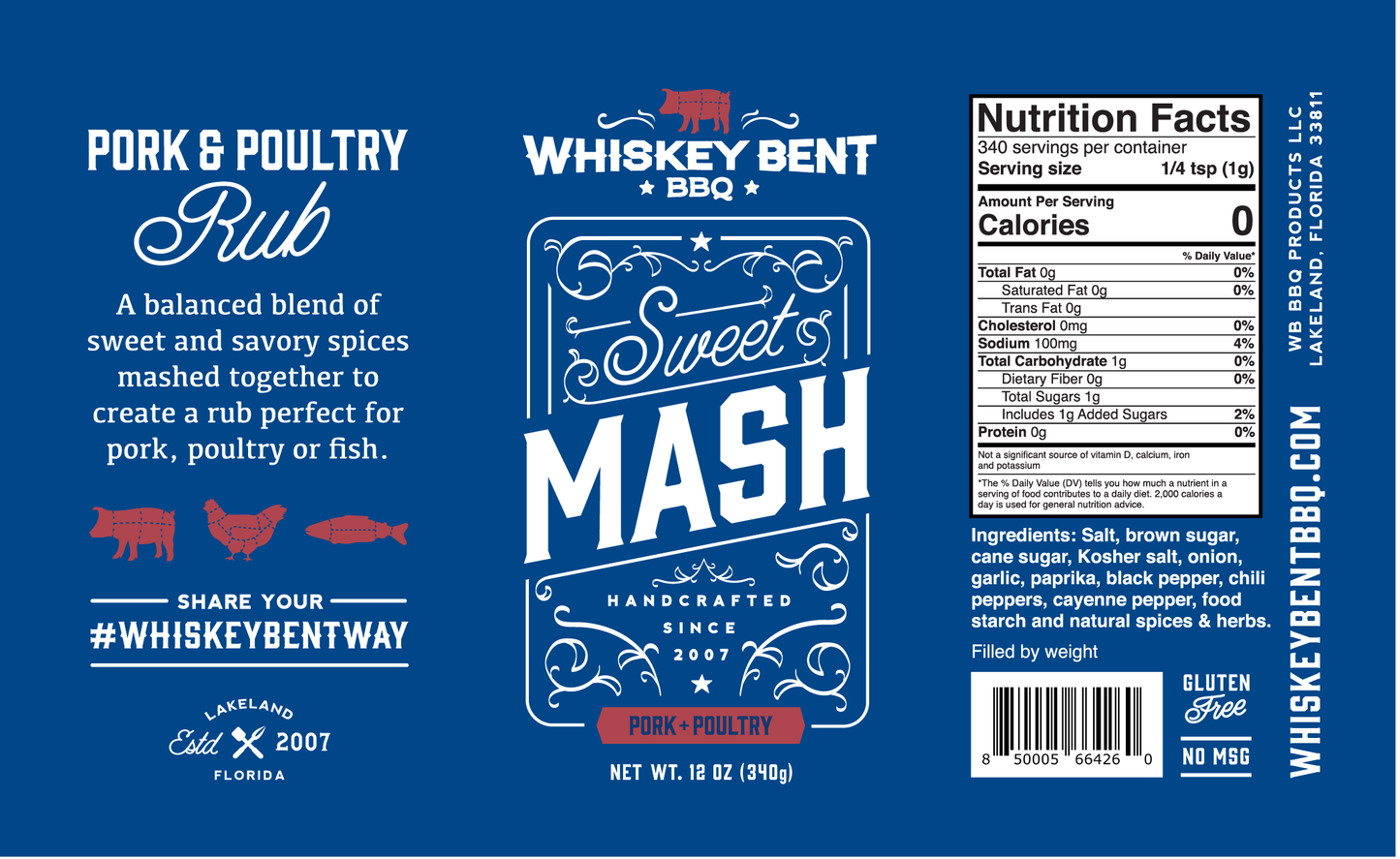 Whiskey Bent BBQ - The Sweet Mash - Pork and Poultry