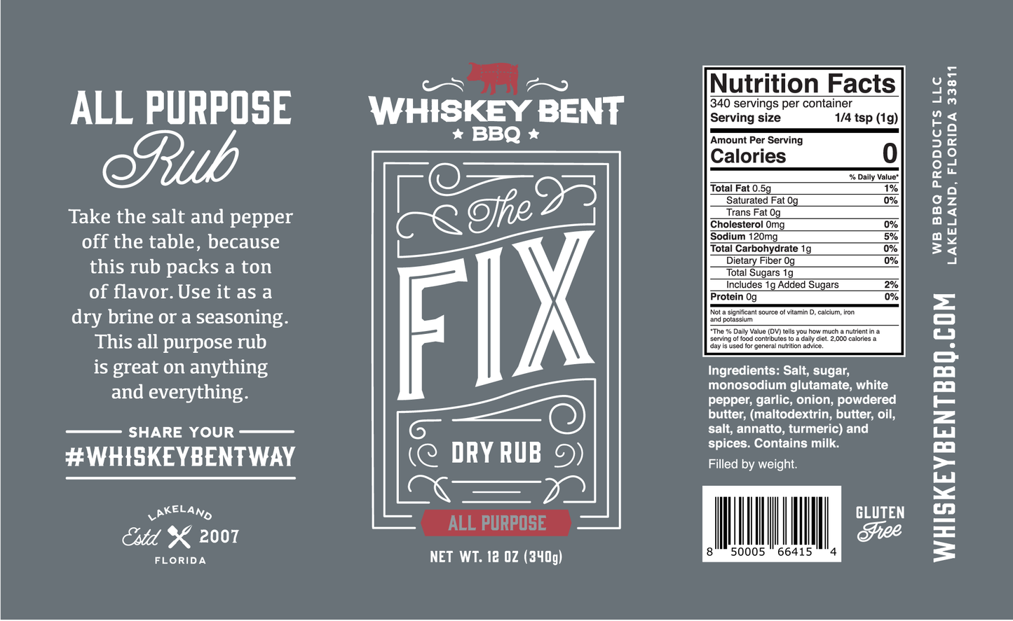 Whiskey Bent BBQ - The Fix - All Purpose Rub