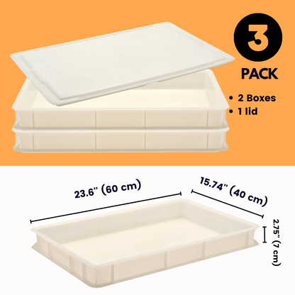 Wholesale Italian Food - Dough Proofing Box (2 Pack + 1 lid), White