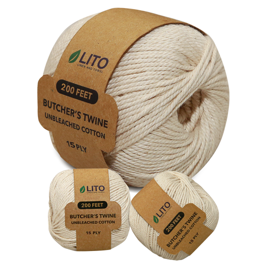 LITO Linen and Towel - Organic Cotton Kitchen/Butcher's Twine 15 PLY 200 Feet