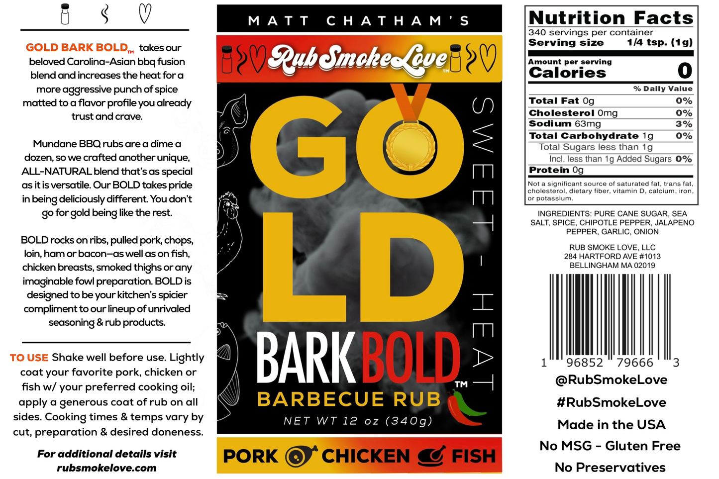 RUB SMOKE LOVE - GOLD BARK BOLD