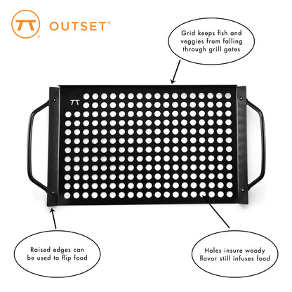 Fox Run Brands - Outset Non-Stick Grilling and BBQ Grid, Set of 2, Black