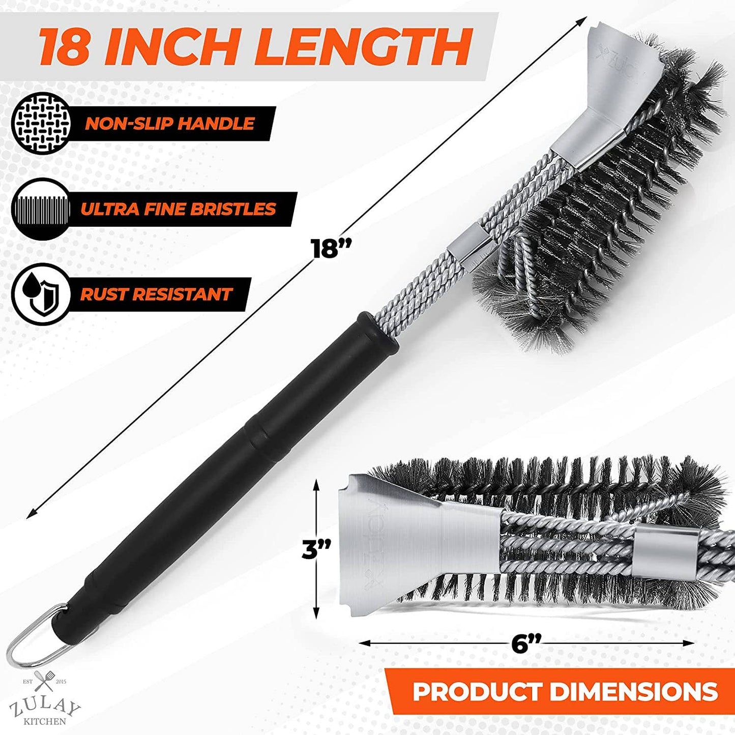 Zulay Kitchen - Grill Brush and Grill Scraper