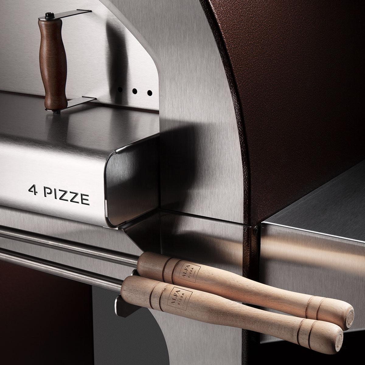 Alfa Wood 4 PIZZE Countertop Outdoor Pizza Oven FX4P-LRAM-T IMAGE 2