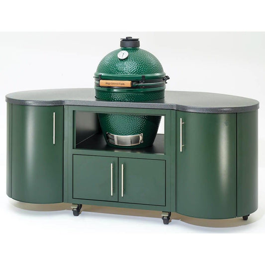 Big Green Egg 76in Custom Aluminum Cooking Island with Locking Casters for Large Egg 121295 IMAGE 1