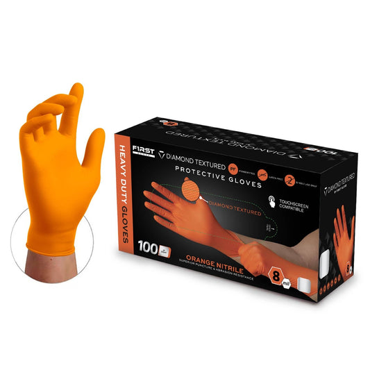 Nitrile Glove 8 Mil Orange