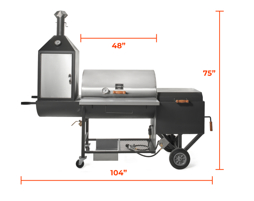 Pitts & Spitts  24 x 48 Ultimate Smoker Pit With Upright Smoker