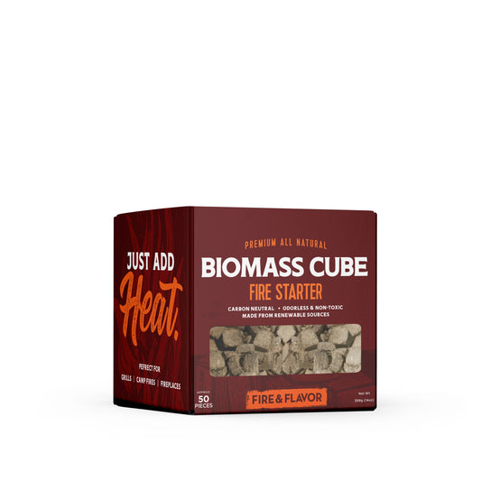 Fire & Flavor - Fire & Flavor Premium Biomass Fire Starter Cubes, 50-Pcs