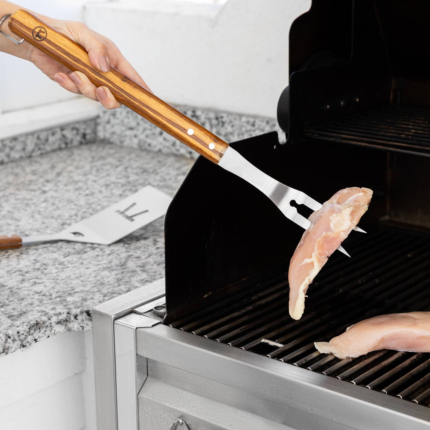 Fox Run Brands - Outset Grande Stainless Steel Grill Tool Set, Verde