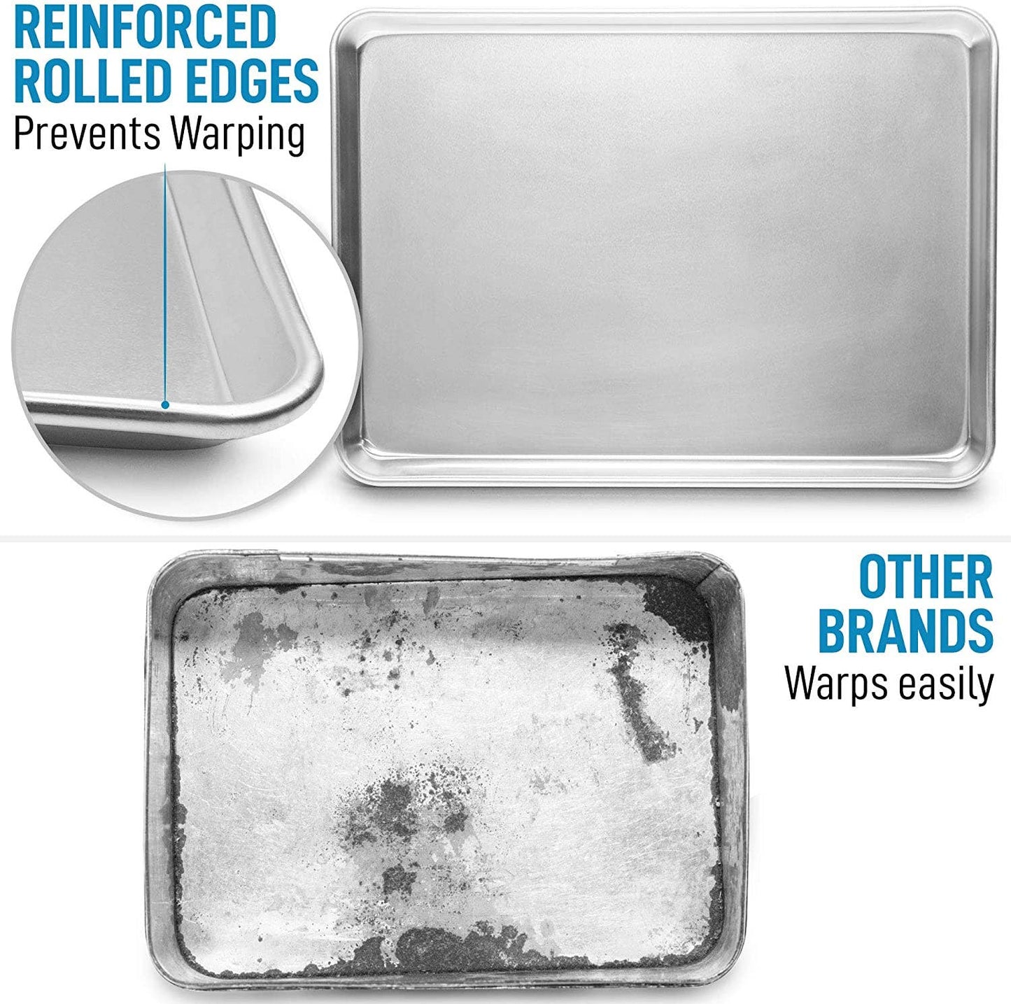 Zulay Kitchen - Aluminum Baking Pan - Half Sheet (13" x 18")