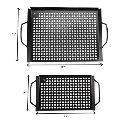 Fox Run Brands - Outset Non-Stick Grilling and BBQ Grid, Set of 2, Black