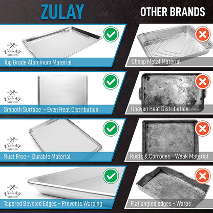 Zulay Kitchen - Aluminum Baking Pan - Half Sheet (13" x 18")