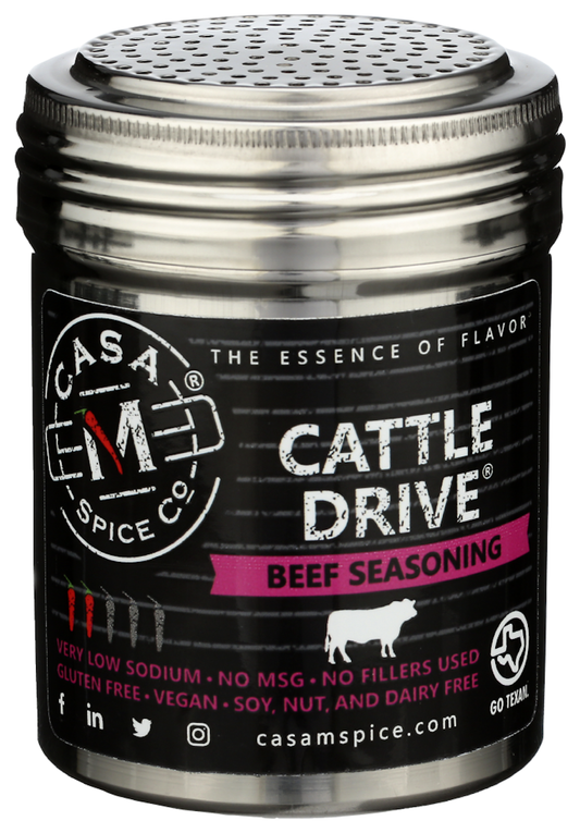 Casa M Spice Co LLC - Cattle Drive® Beef Seasoning - Stainless Steel Shaker