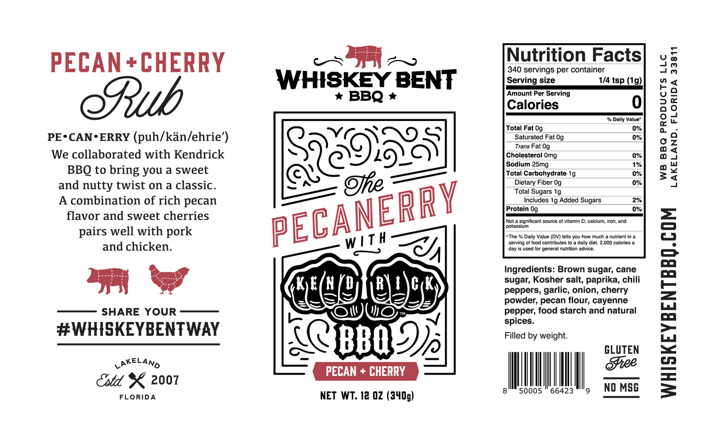 Whiskey Bent BBQ - The Pecannery - Pecan Cherry Rub