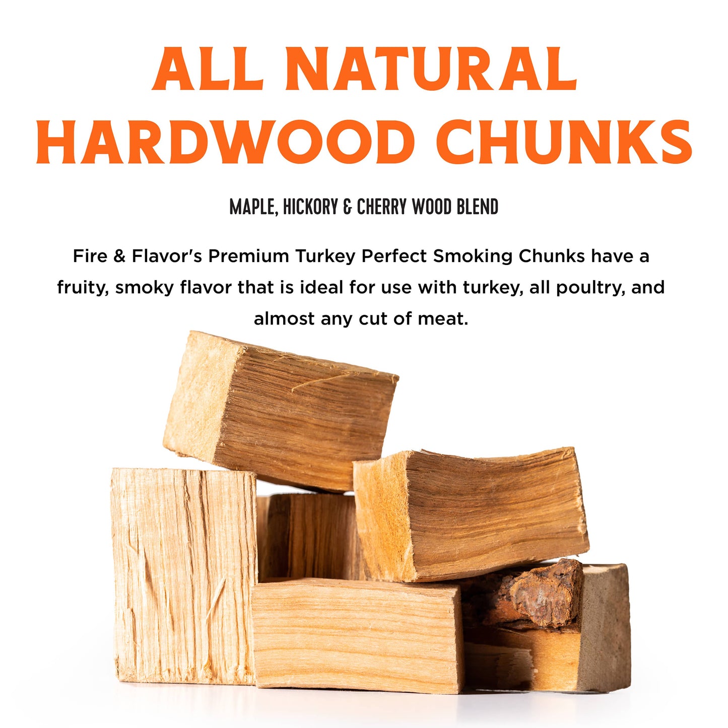 Fire & Flavor - Fire & Flavor Premium Smoking Wood Chunks, 4-Lbs, Oak