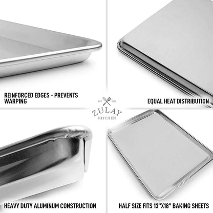 Zulay Kitchen - Aluminum Baking Pan - Half Sheet (13" x 18")