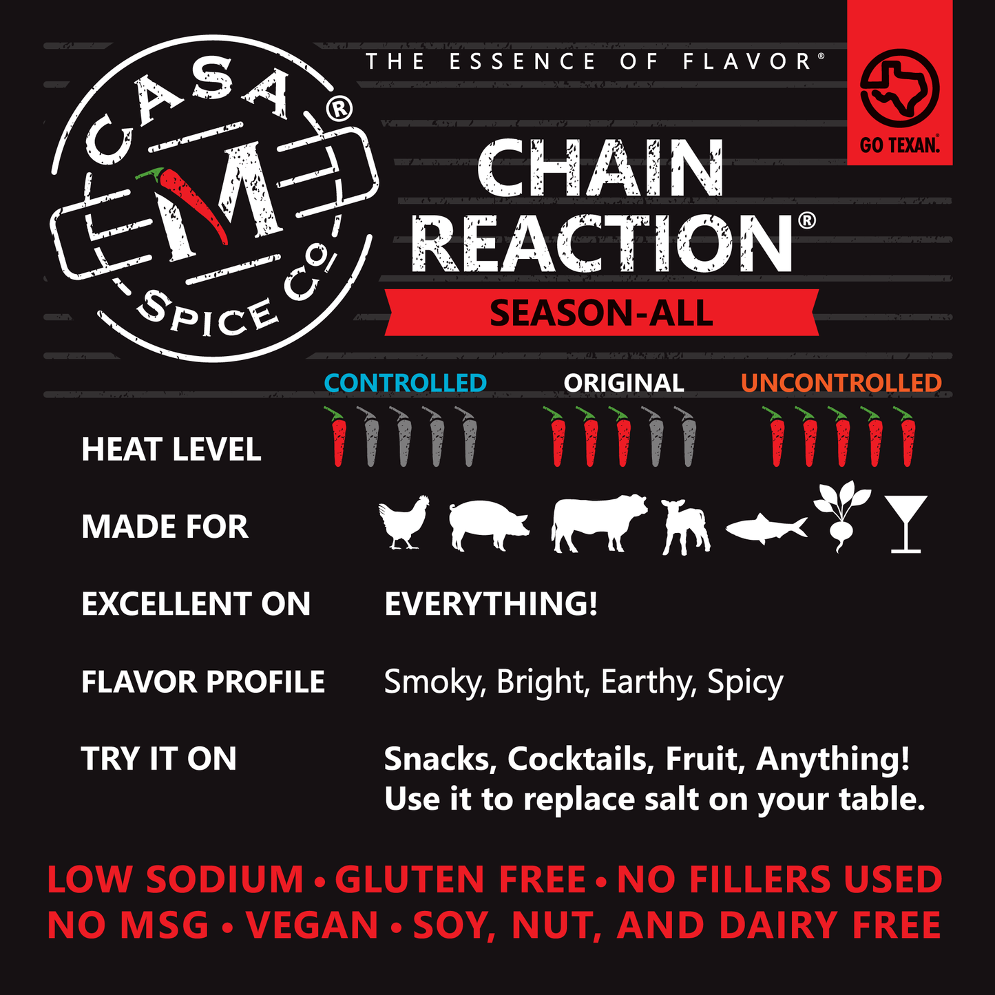 Casa M Spice Co LLC - Chain Reaction® Season-All - Stainless Steel Shaker