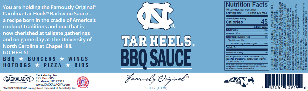 Cackalacky - Carolina Tar Heels BBQ Sauce (16 oz)