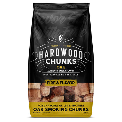 Fire & Flavor - Fire & Flavor Premium Smoking Wood Chunks, 4-Lbs, Oak