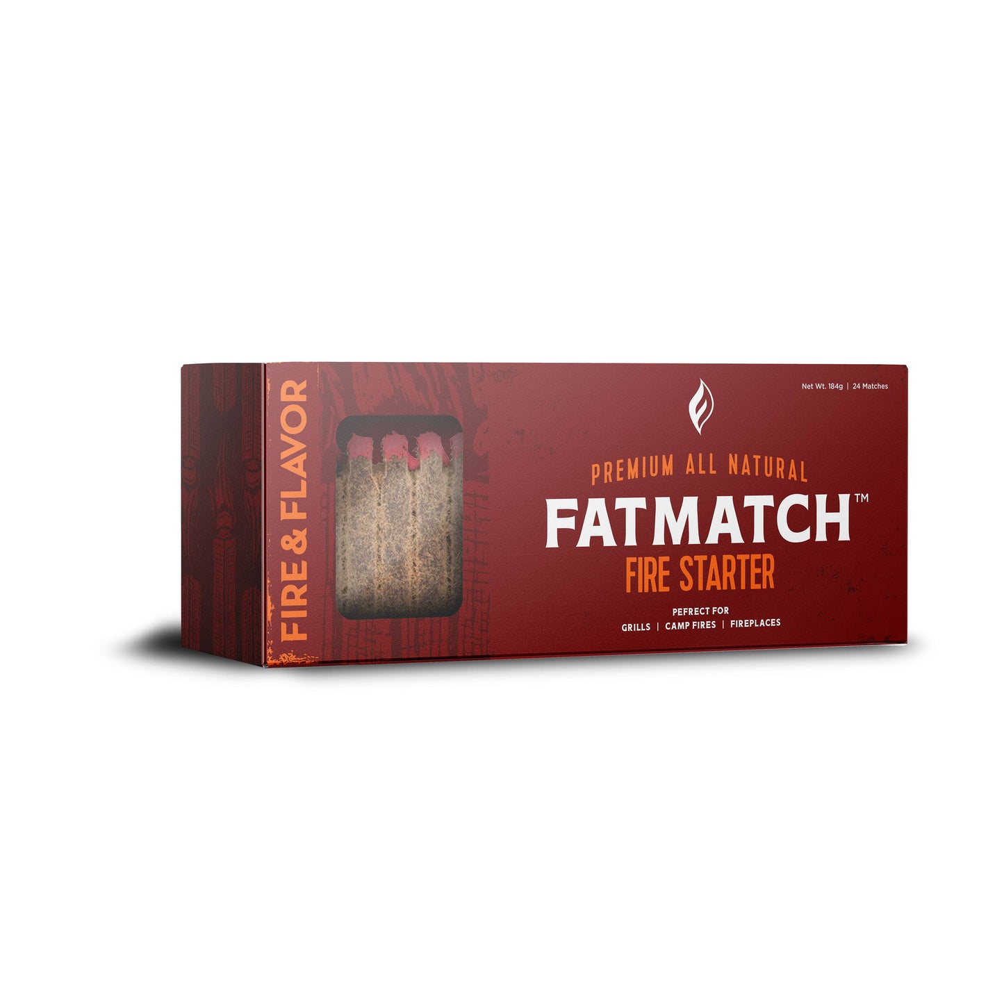 Fire & Flavor - Fire & Flavor Premium FatMatch Fire Starter, 24 -Pcs