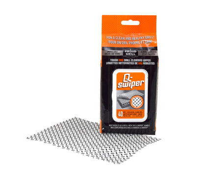 Proud Grill - Q-Swiper BBQ Grill Cleaning Wipes - Refill Pack 40ct