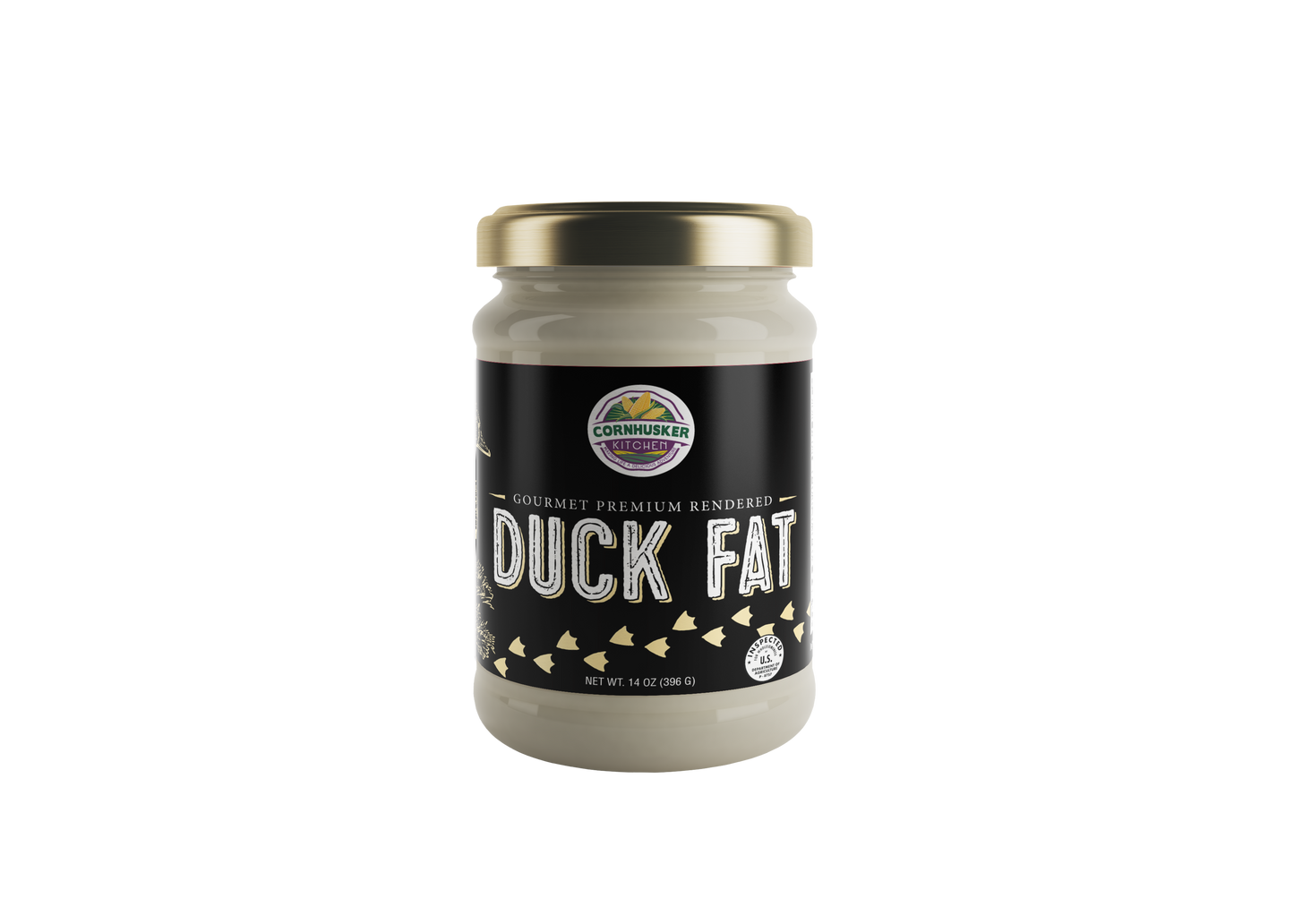 Cornhusker Kitchen Duck Fat - 14 oz Jars - Premium Rendered Duck Fat