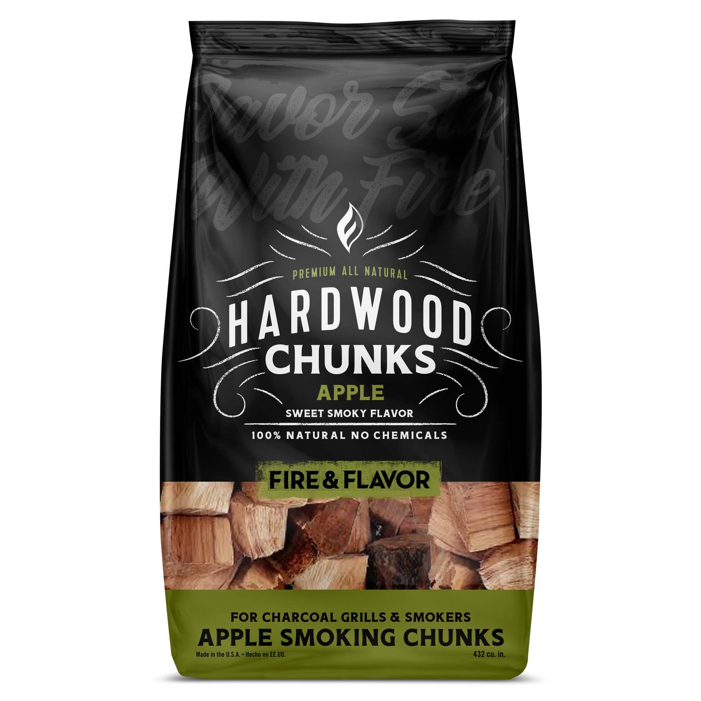 Fire & Flavor - Fire & Flavor Premium Smoking Wood Chunks, 4-Lbs, Apple